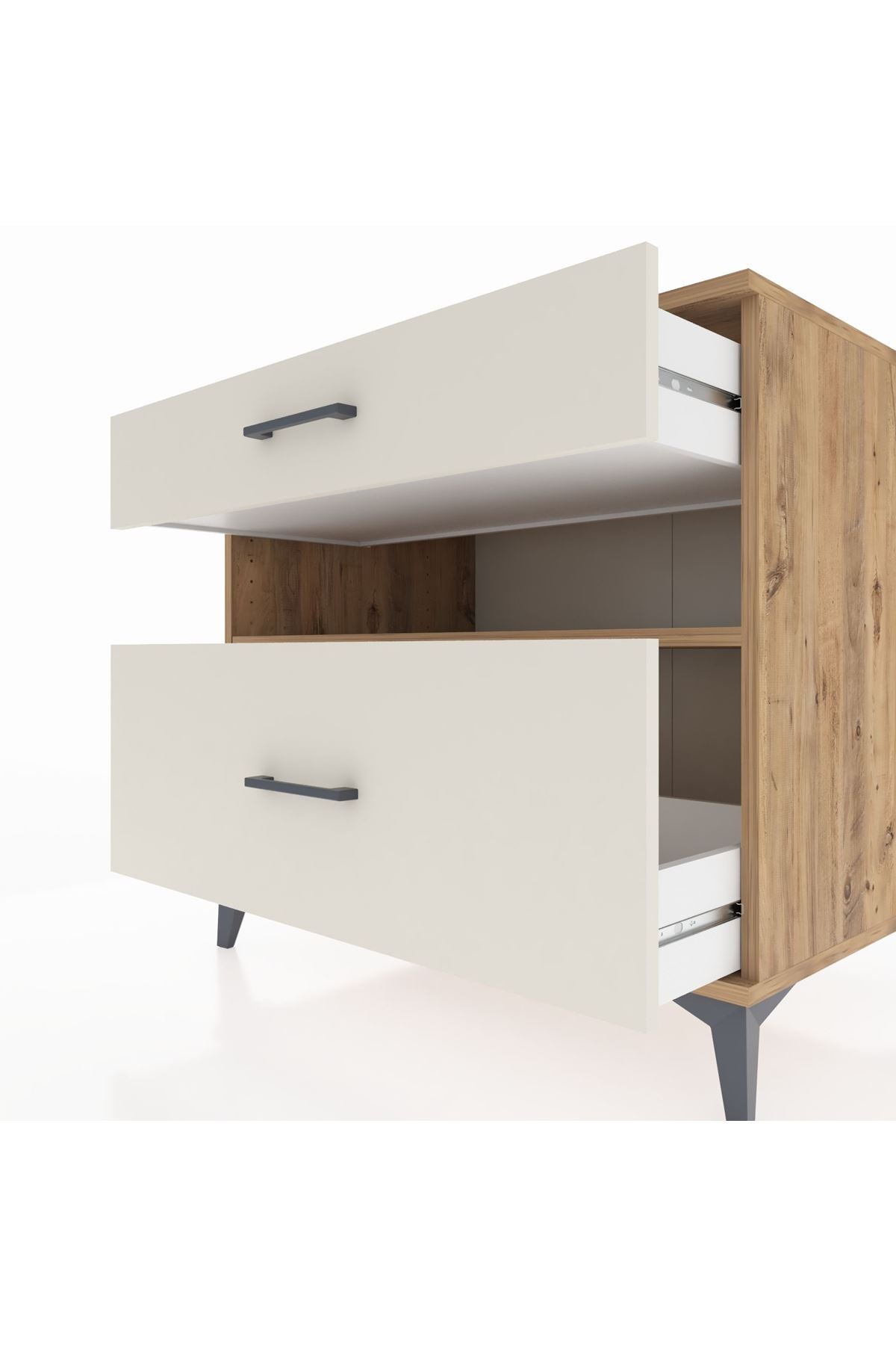 Kronos Şifonyer Tek Raflı 2 Çekmeceli 88x59x80 Çam-Aytaşı