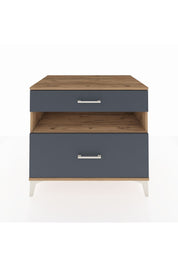 Kronos Şifonyer Tek Raflı 2 Çekmeceli 88x59x80 Çam-Antrasit