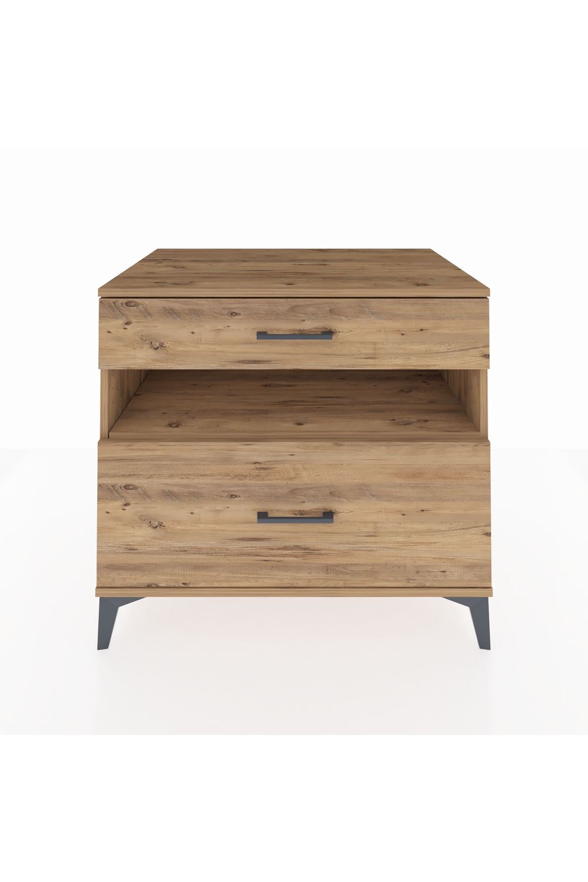 Kronos Şifonyer Tek Raflı 2 Çekmeceli 88x59x80 Çam-Çam