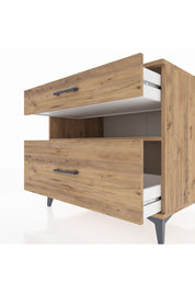 Kronos Şifonyer Tek Raflı 2 Çekmeceli 88x59x80 Çam-Çam