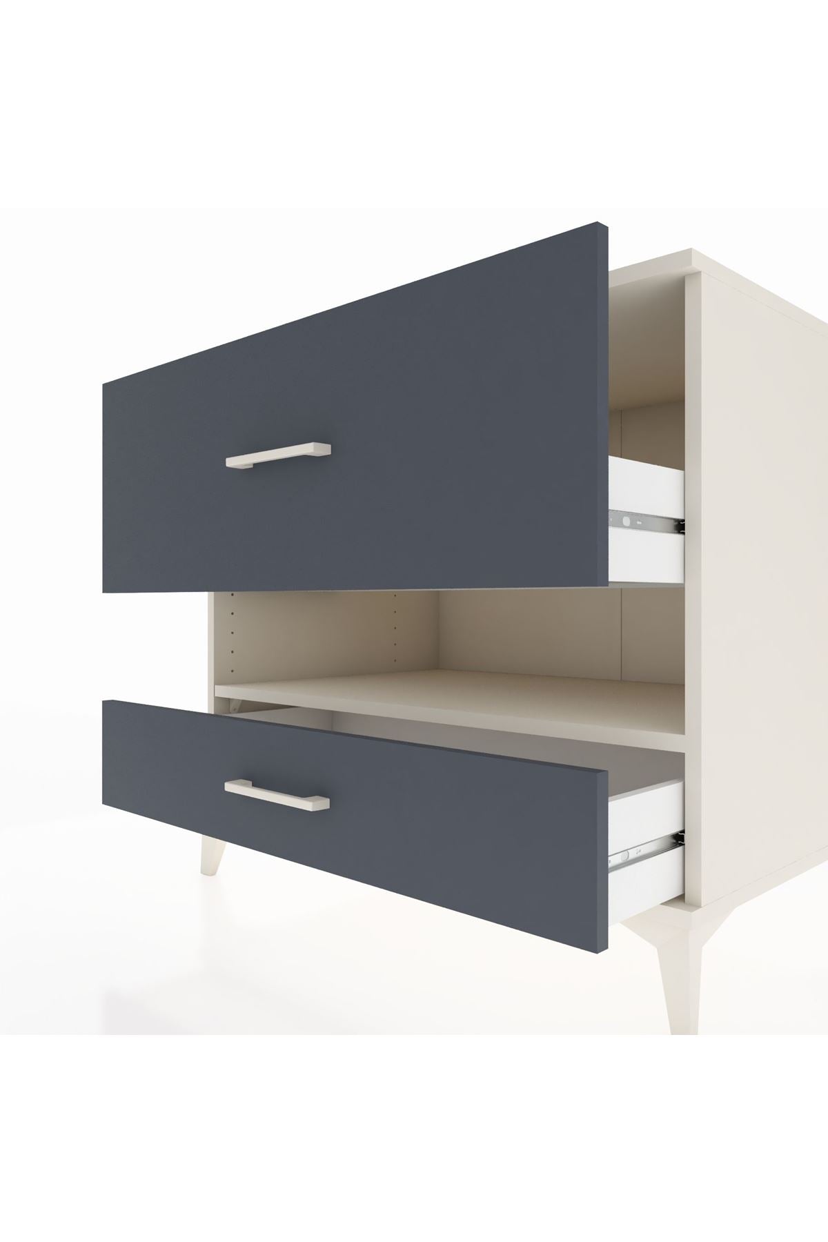 Kronos Şifonyer Tek Raflı 2 Çekmeceli 88x59x80 - S69M019V2C