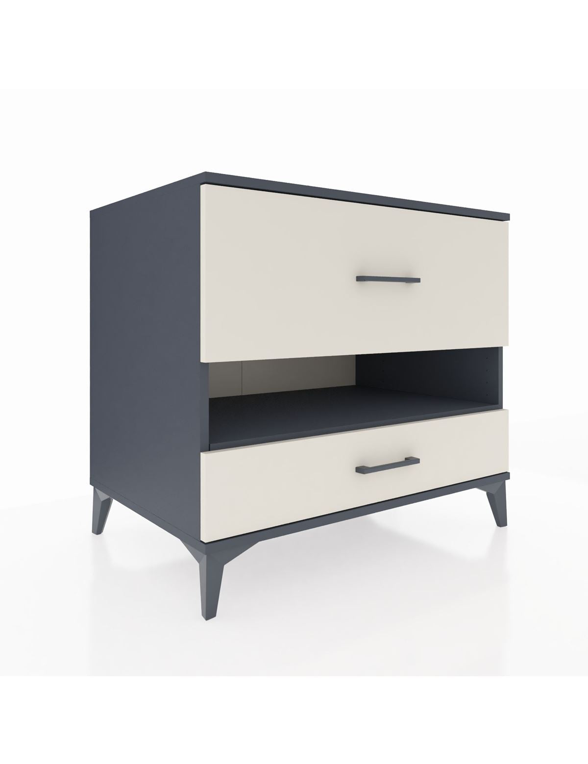 Kronos Şifonyer Tek Raflı 2 Çekmeceli 88x59x80 Antrasit-Aytaşı