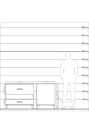 Kronos Şifonyer Tek Raflı 2 Çekmeceli 88x59x80 - S69M019V5C