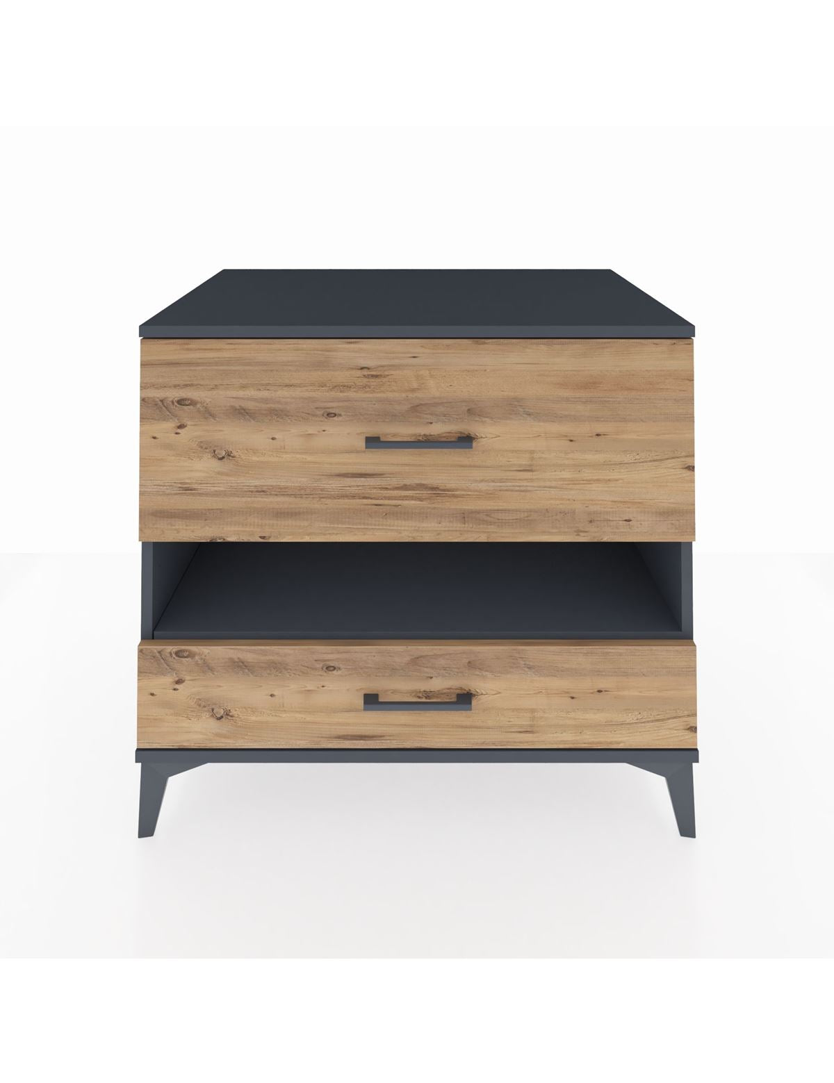 Kronos Şifonyer Tek Raflı 2 Çekmeceli 88x59x80 Antrasit-Çam