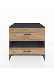 Kronos Şifonyer Tek Raflı 2 Çekmeceli 88x59x80 Antrasit-Çam