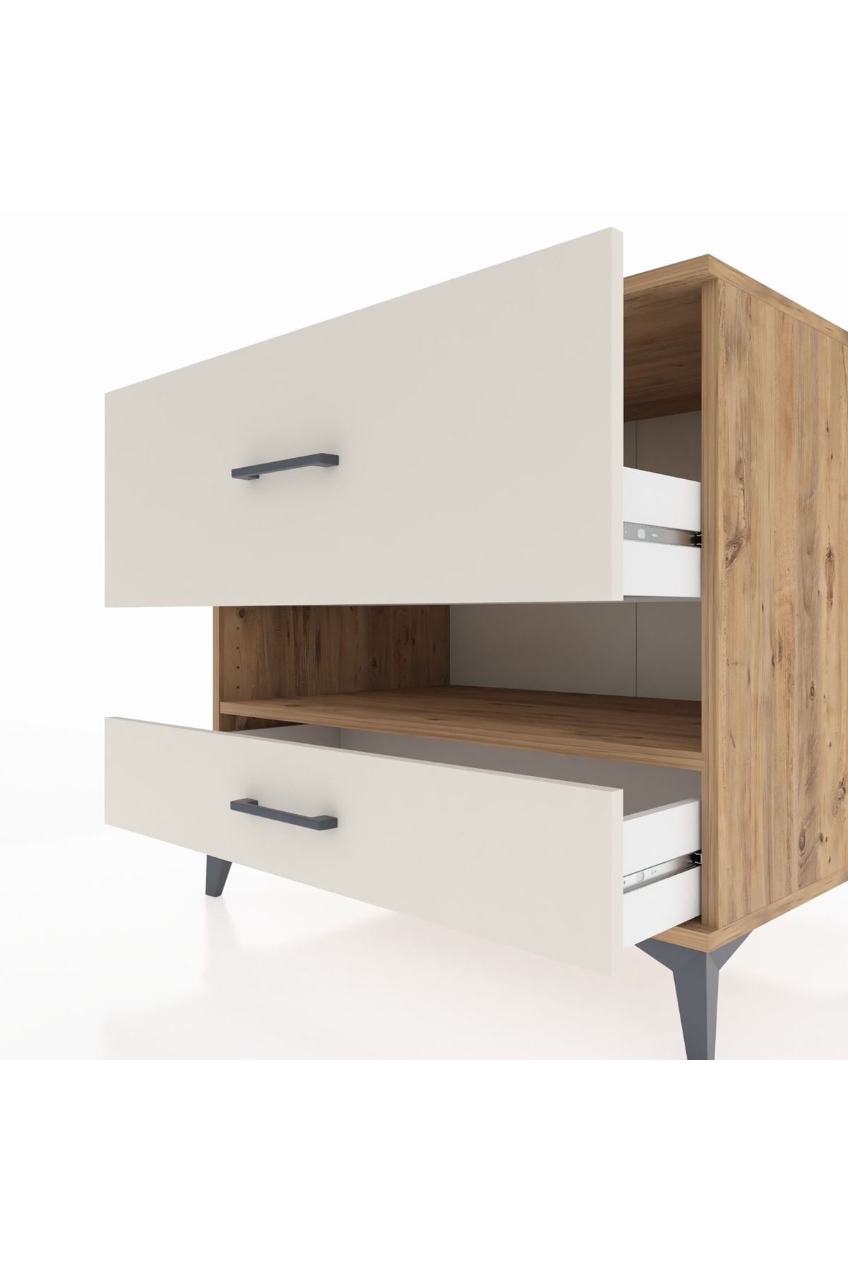 Kronos Şifonyer Tek Raflı 2 Çekmeceli 88x59x80 Çam-Aytaşı