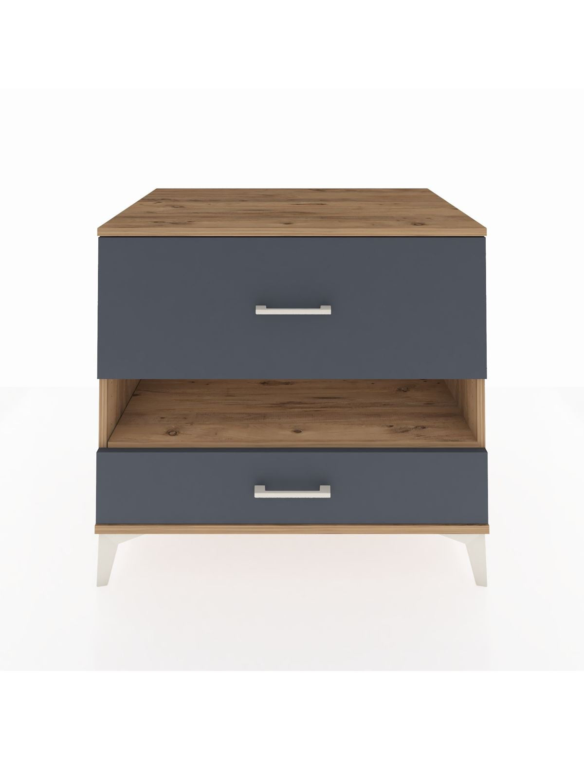 Kronos Şifonyer Tek Raflı 2 Çekmeceli 88x59x80 Çam-Antrasit