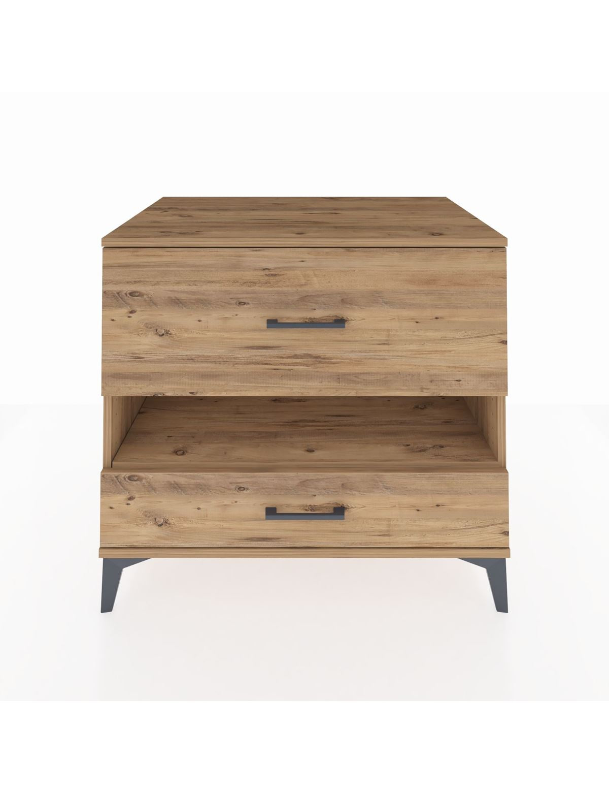 Kronos Şifonyer Tek Raflı 2 Çekmeceli 88x59x80 Çam-Çam