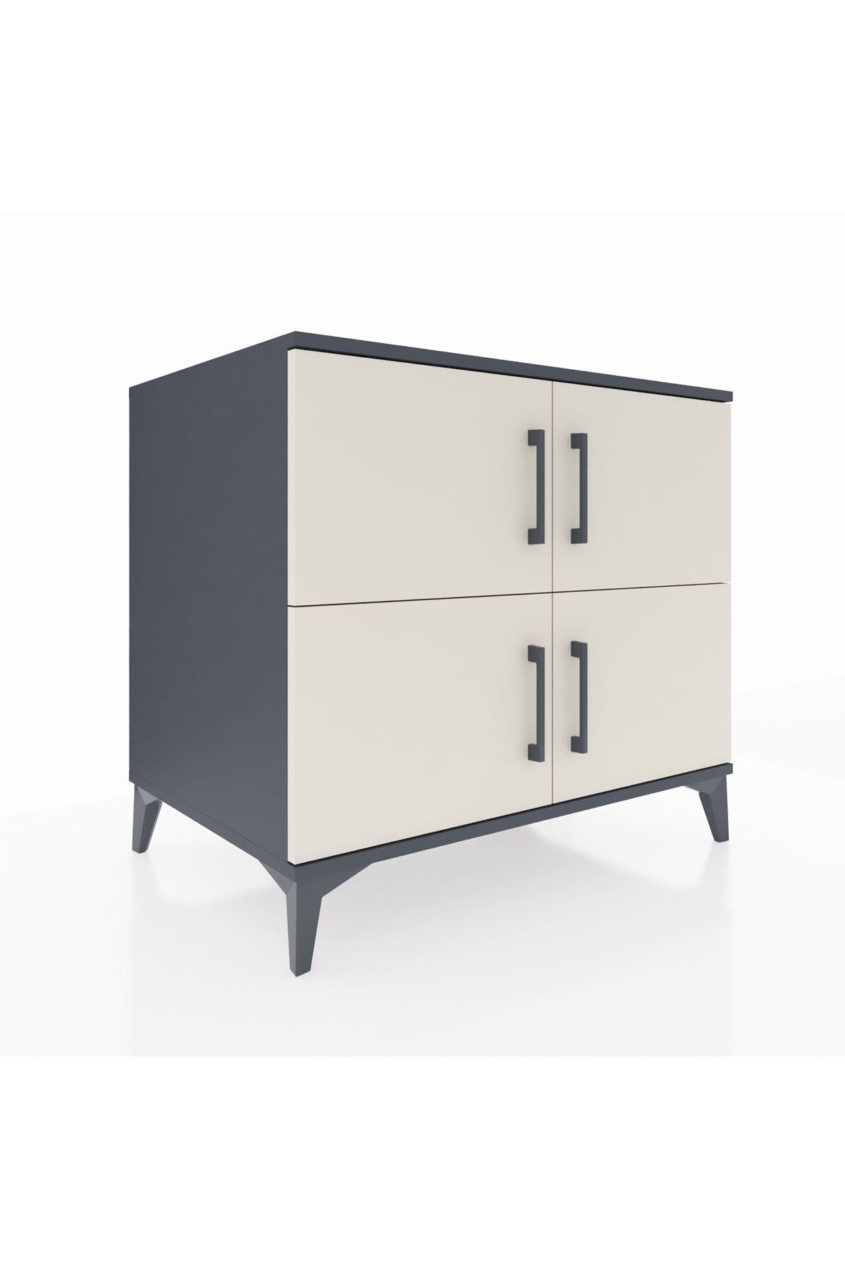 Kronos Şifonyer 3 Raflı 4 Kapaklı 88x59x80 Antrasit-Aytaşı