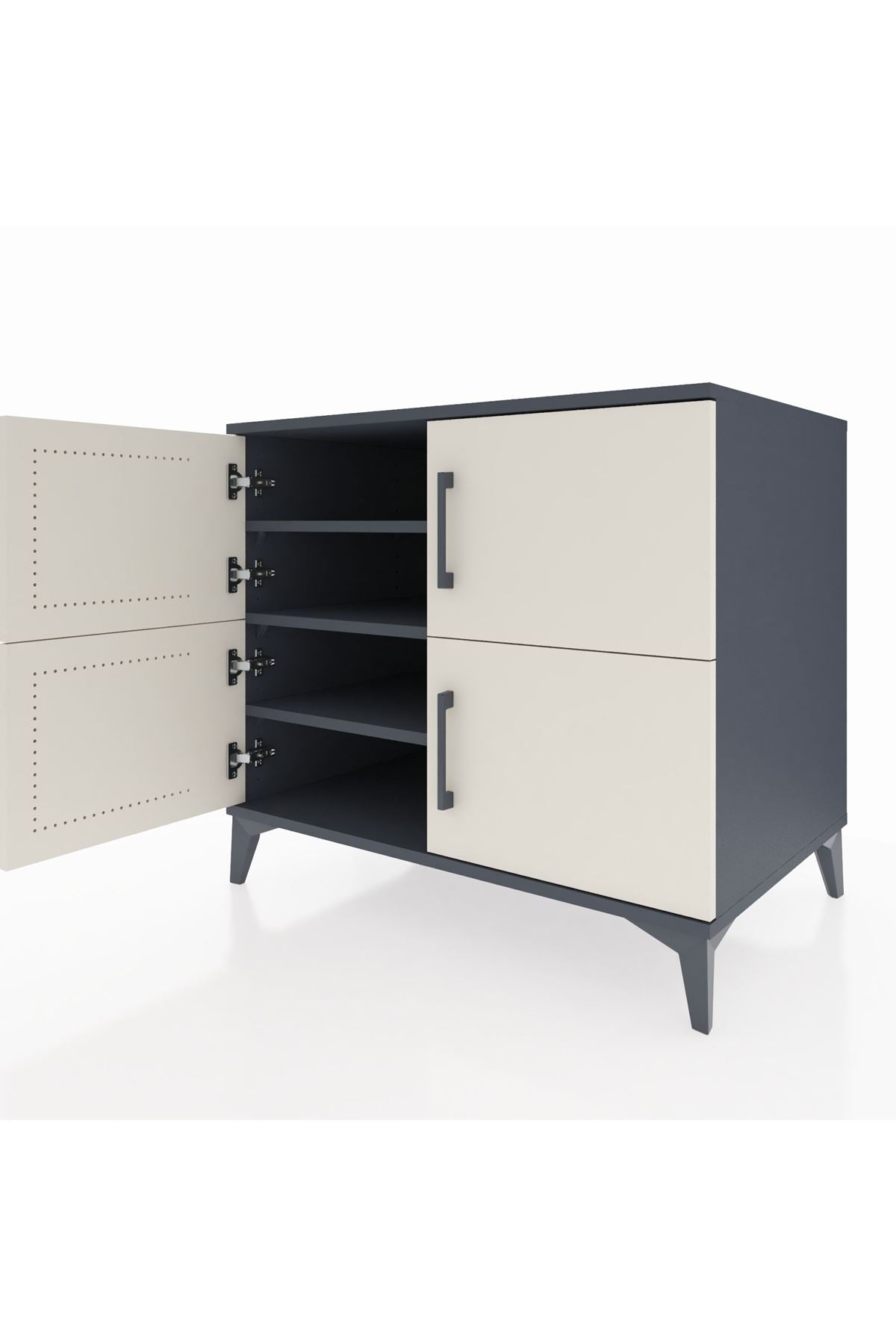 Kronos Şifonyer 3 Raflı 4 Kapaklı 88x59x80 Antrasit-Aytaşı