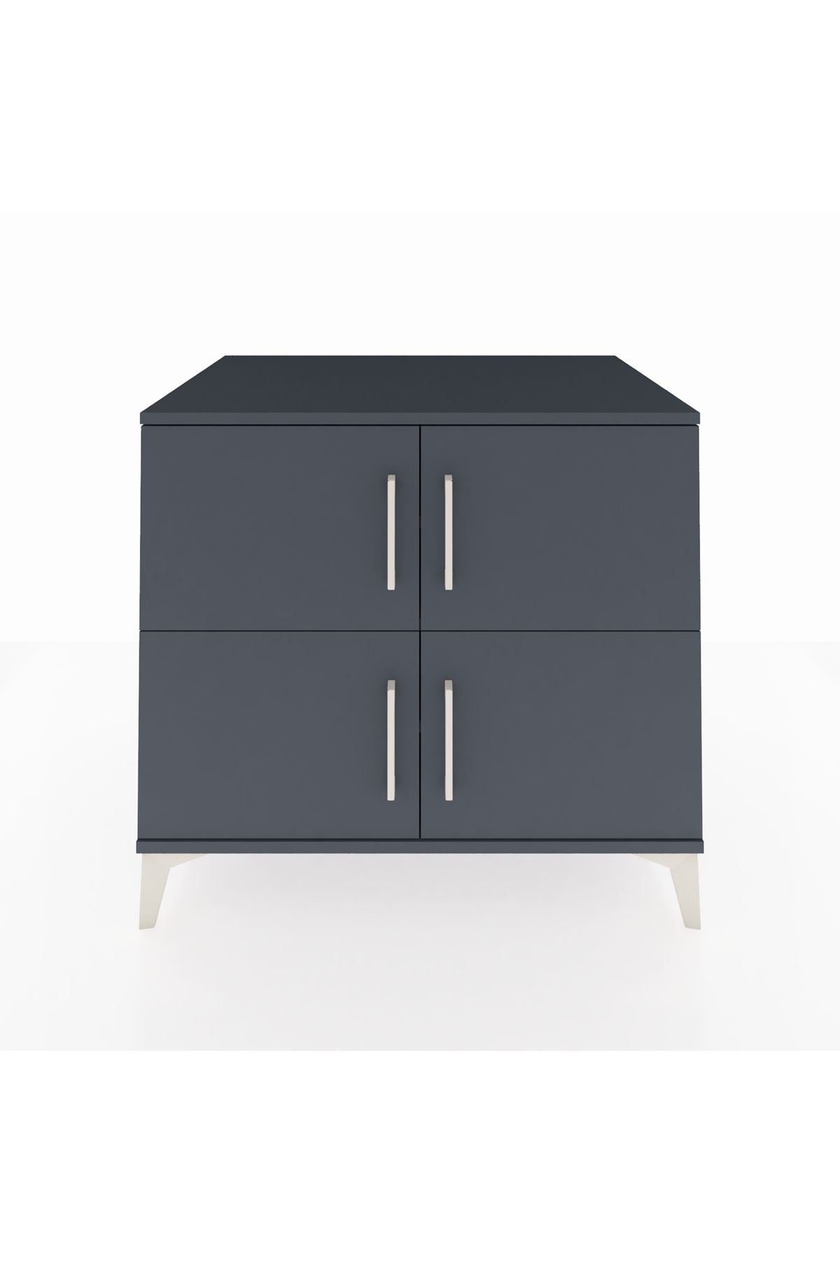 Kronos Şifonyer 3 Raflı 4 Kapaklı 88x59x80 Antrasit-Antrasit