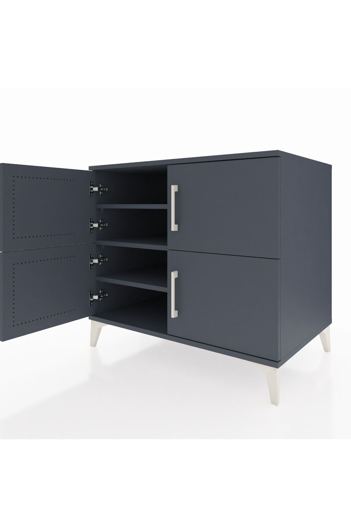 Kronos Şifonyer 3 Raflı 4 Kapaklı 88x59x80 Antrasit-Antrasit