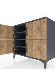 Kronos Şifonyer 3 Raflı 4 Kapaklı 88x59x80 Antrasit-Çam