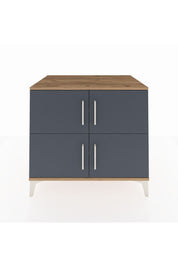 Kronos Şifonyer 3 Raflı 4 Kapaklı 88x59x80 Çam-Antrasit