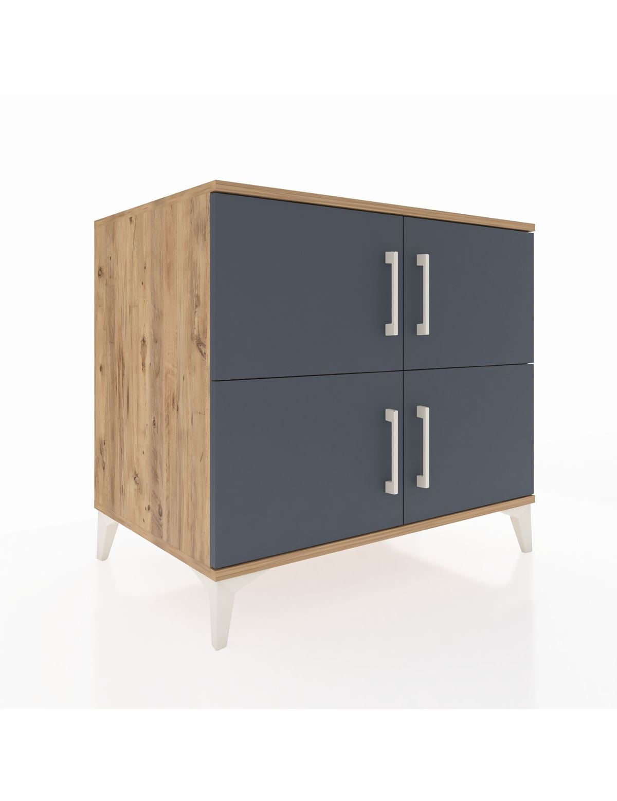 Kronos Şifonyer 3 Raflı 4 Kapaklı 88x59x80 Çam-Antrasit