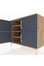 Kronos Şifonyer 3 Raflı 4 Kapaklı 88x59x80 Çam-Antrasit