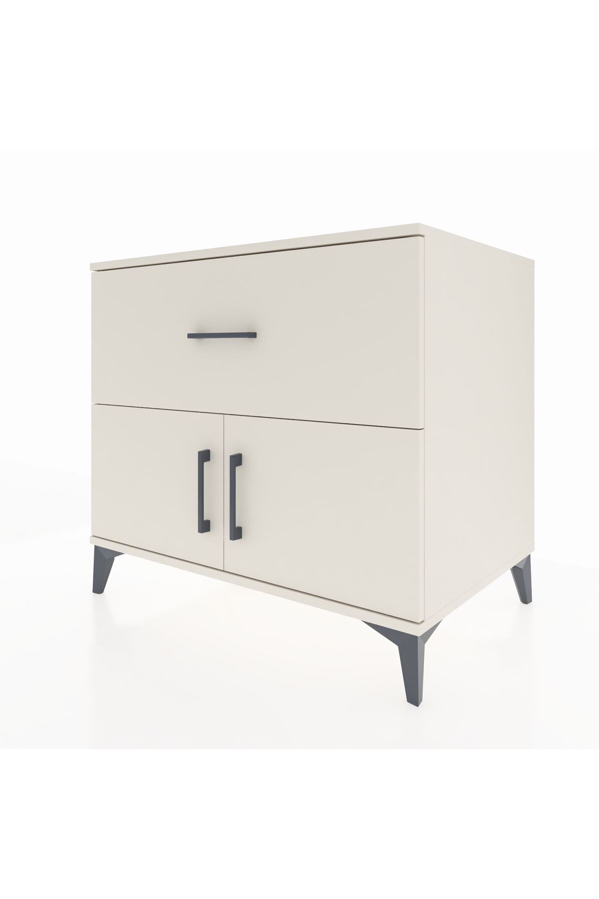 Kronos Şifonyer Tek Raflı Tek Çekmeceli 2 Kapaklı 88x59x80 - S69M021V1C