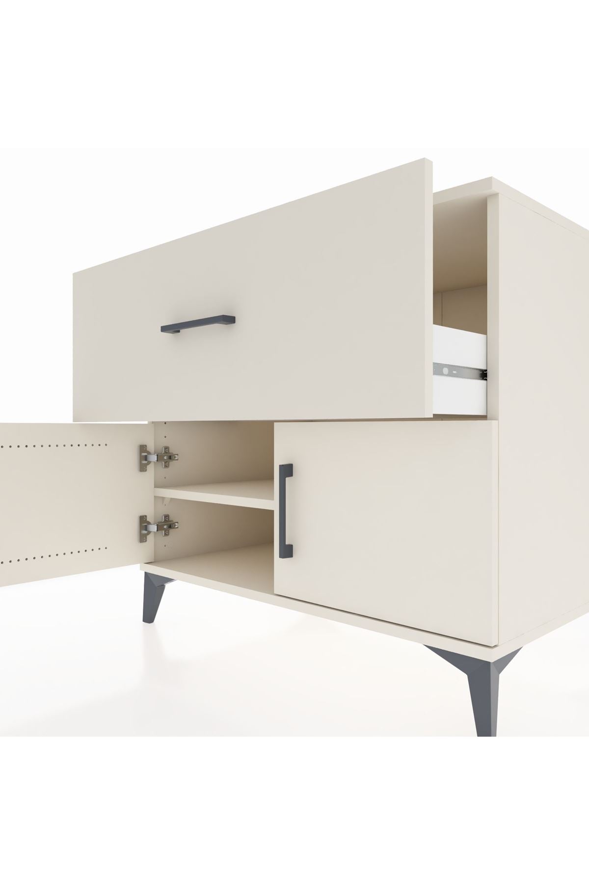 Kronos Şifonyer Tek Raflı Tek Çekmeceli 2 Kapaklı 88x59x80 - S69M021V1C