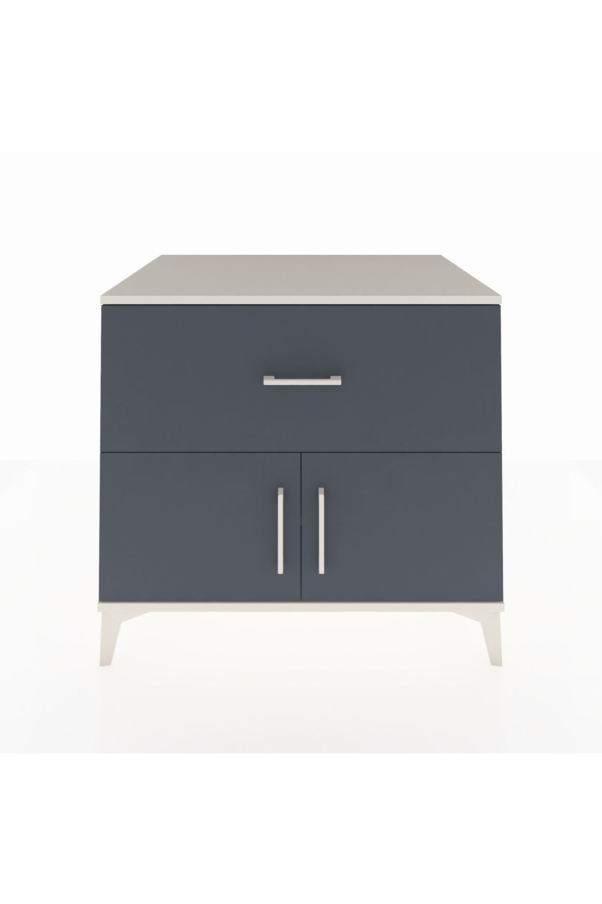 Kronos Şifonyer Tek Raflı Tek Çekmeceli 2 Kapaklı 88x59x80 Aytaşı-Antrasit