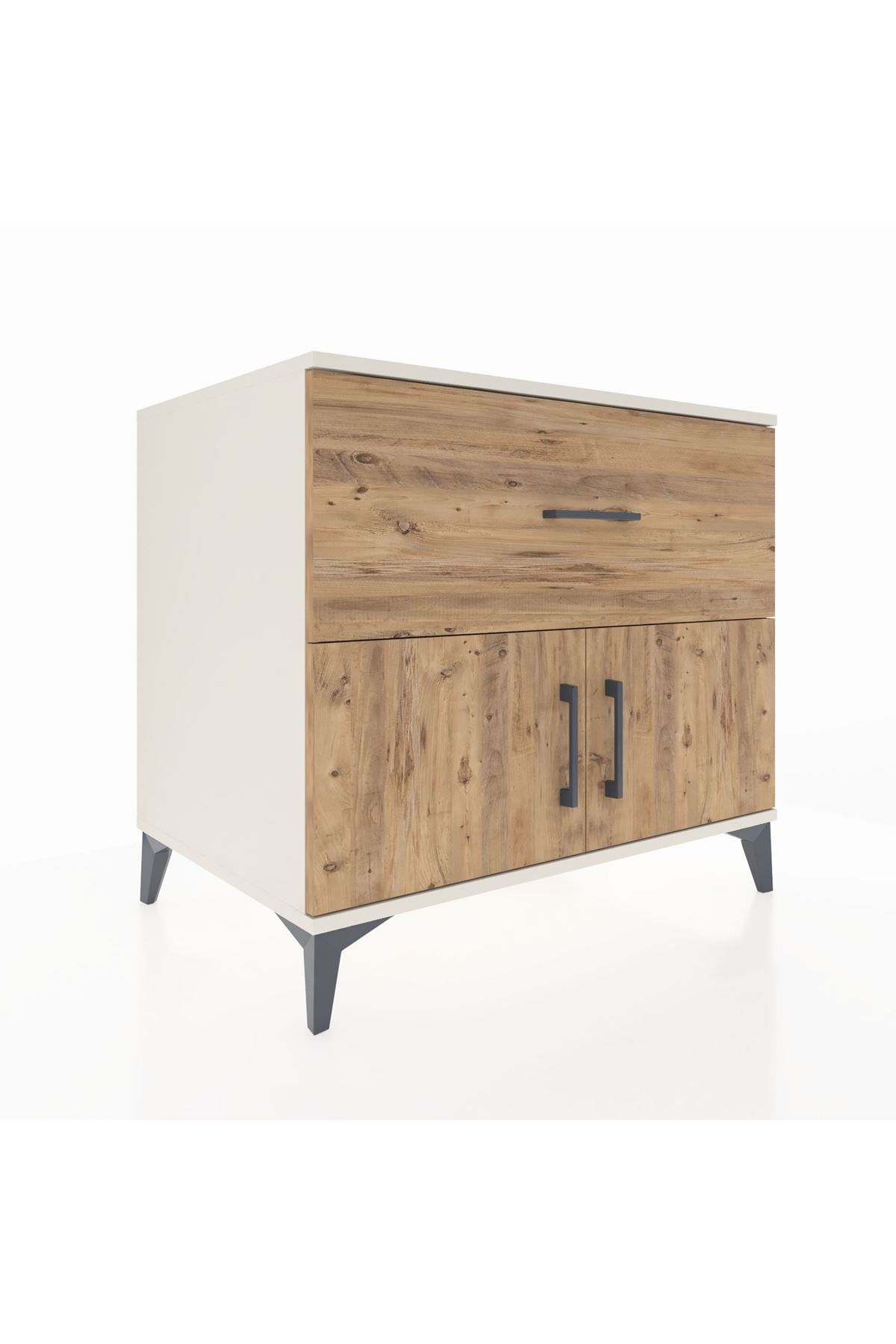 Kronos Şifonyer Tek Raflı Tek Çekmeceli 2 Kapaklı 88x59x80 - S69M021V3C