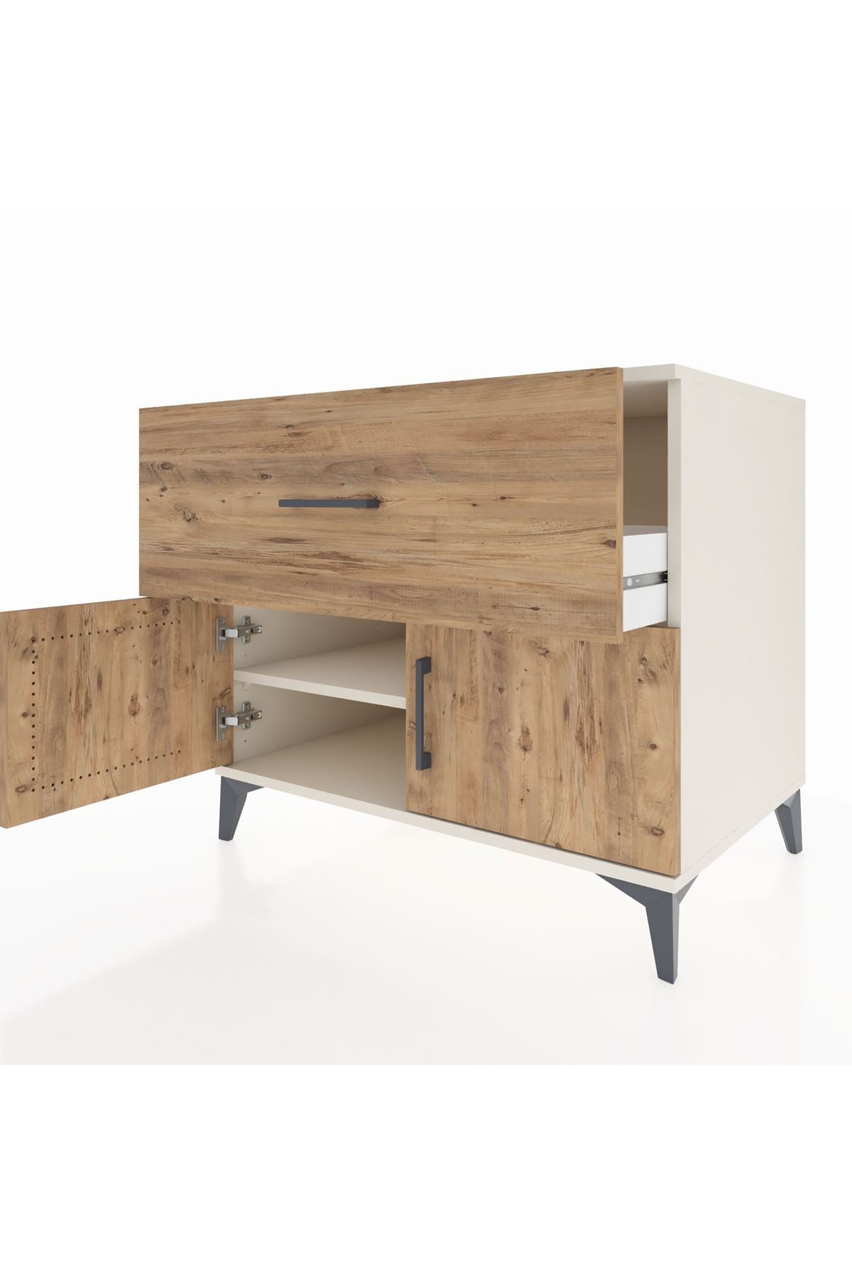 Kronos Şifonyer Tek Raflı Tek Çekmeceli 2 Kapaklı 88x59x80 Aytaşı-Çam