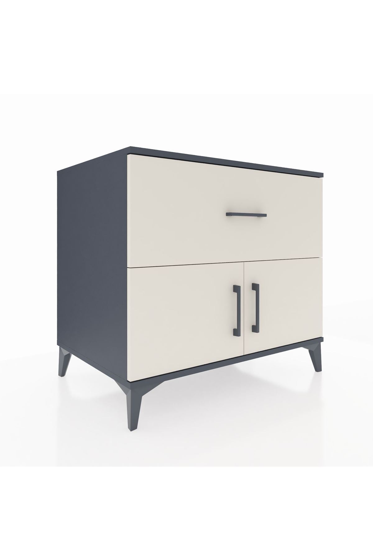 Kronos Şifonyer Tek Raflı Tek Çekmeceli 2 Kapaklı 88x59x80 - S69M021V4C