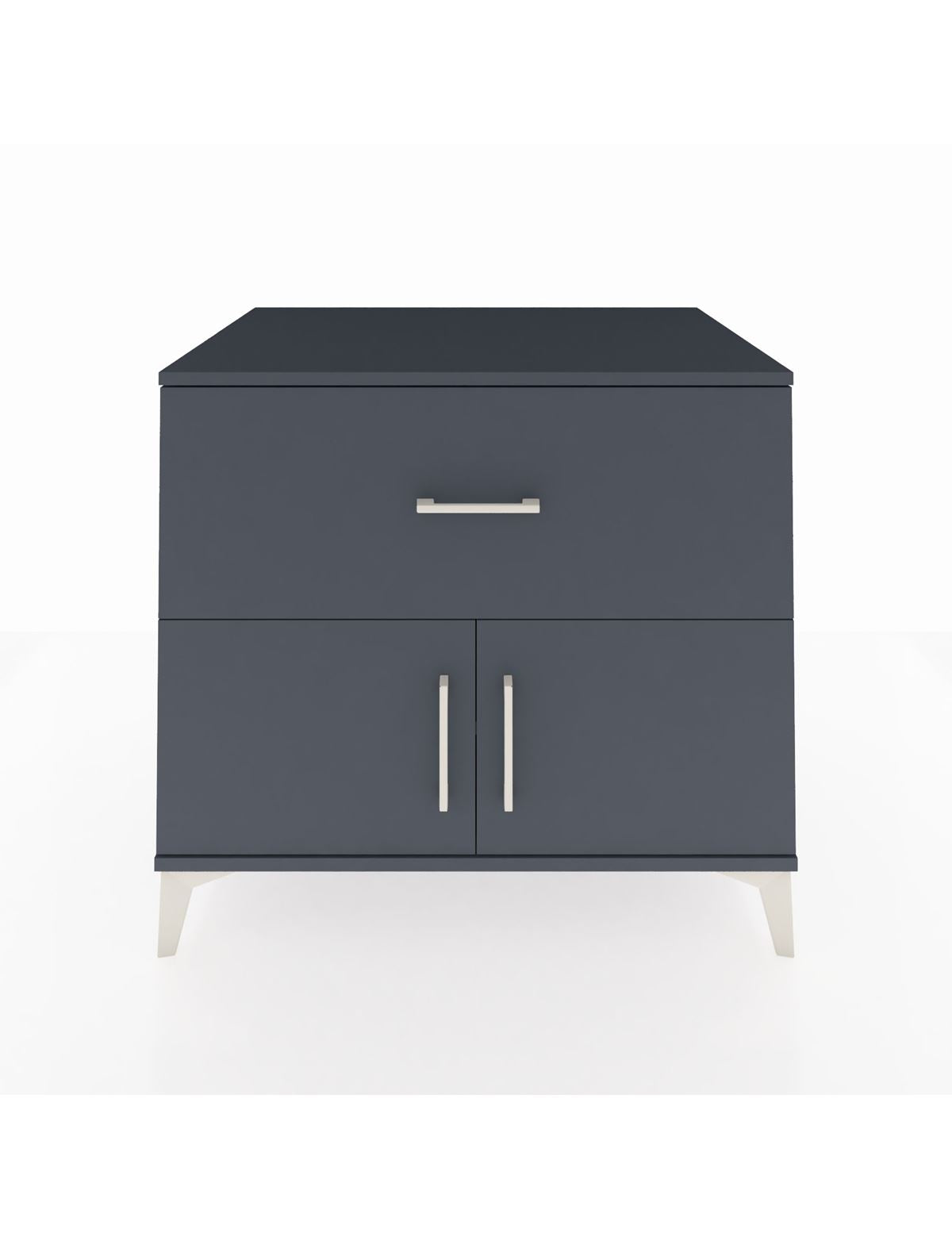 Kronos Şifonyer Tek Raflı Tek Çekmeceli 2 Kapaklı 88x59x80 Antrasit-Antrasit