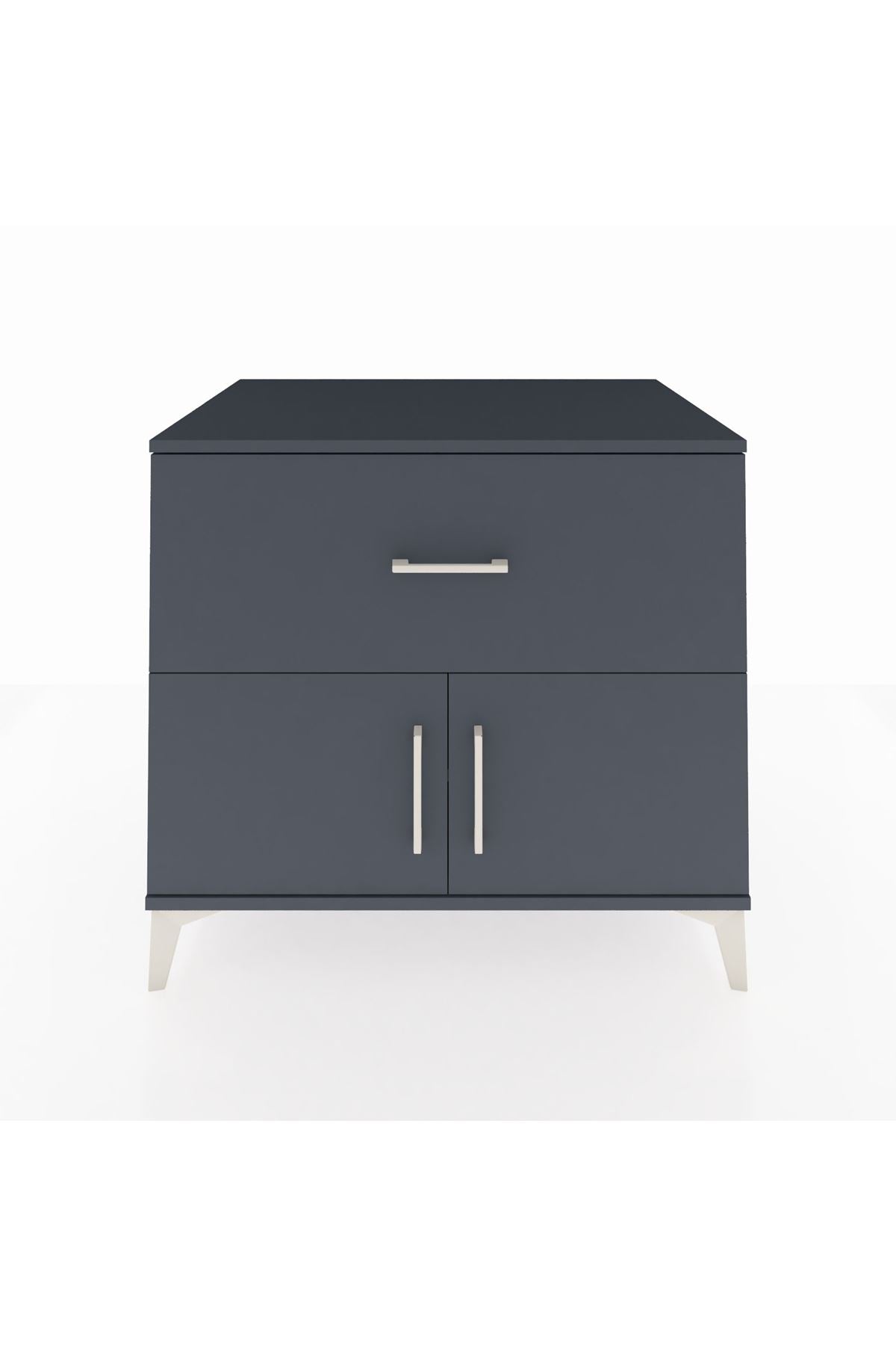 Kronos Şifonyer Tek Raflı Tek Çekmeceli 2 Kapaklı 88x59x80 - S69M021V5C