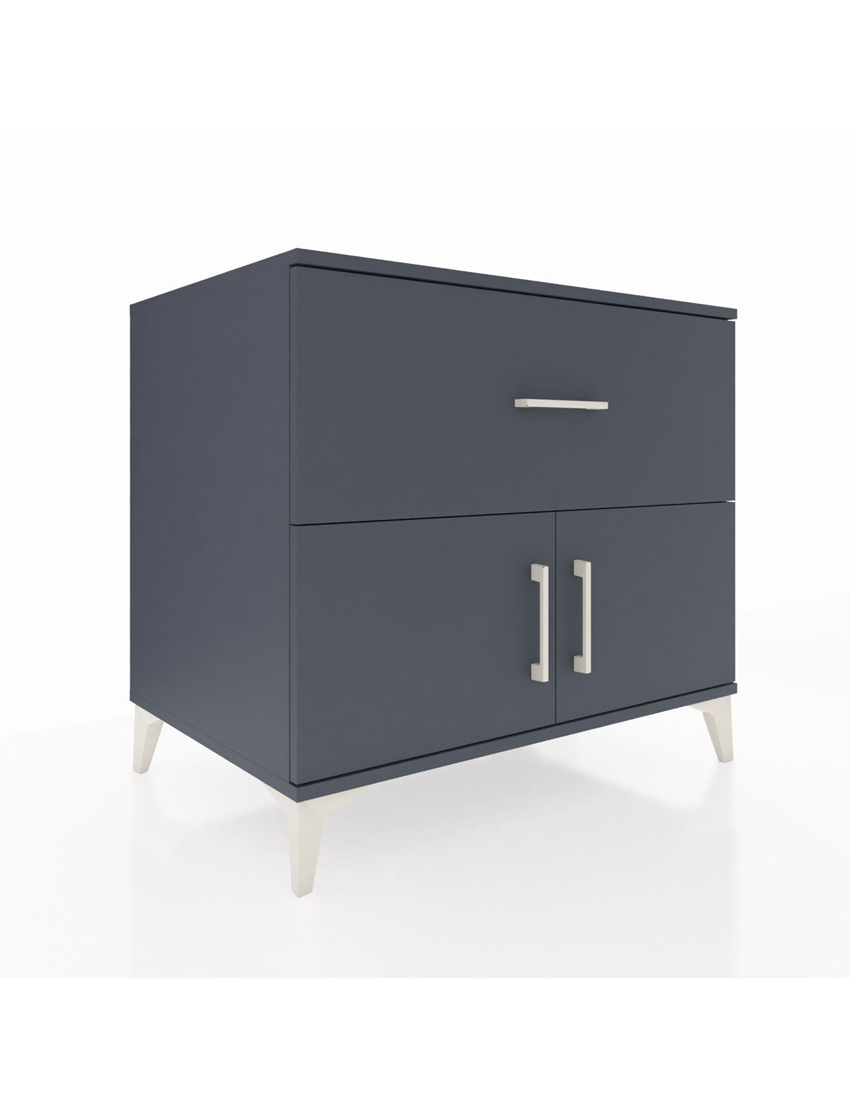 Kronos Şifonyer Tek Raflı Tek Çekmeceli 2 Kapaklı 88x59x80 Antrasit-Antrasit