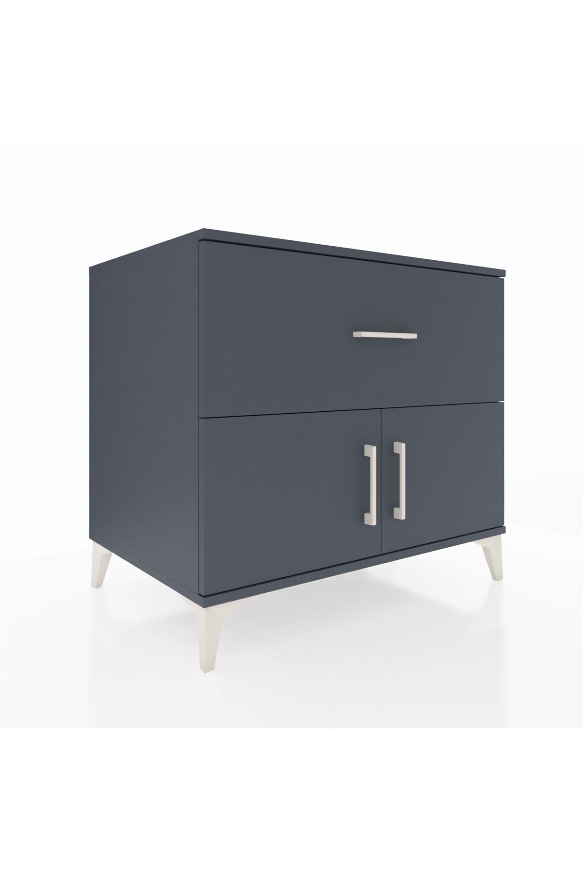 Kronos Şifonyer Tek Raflı Tek Çekmeceli 2 Kapaklı 88x59x80 - S69M021V5C