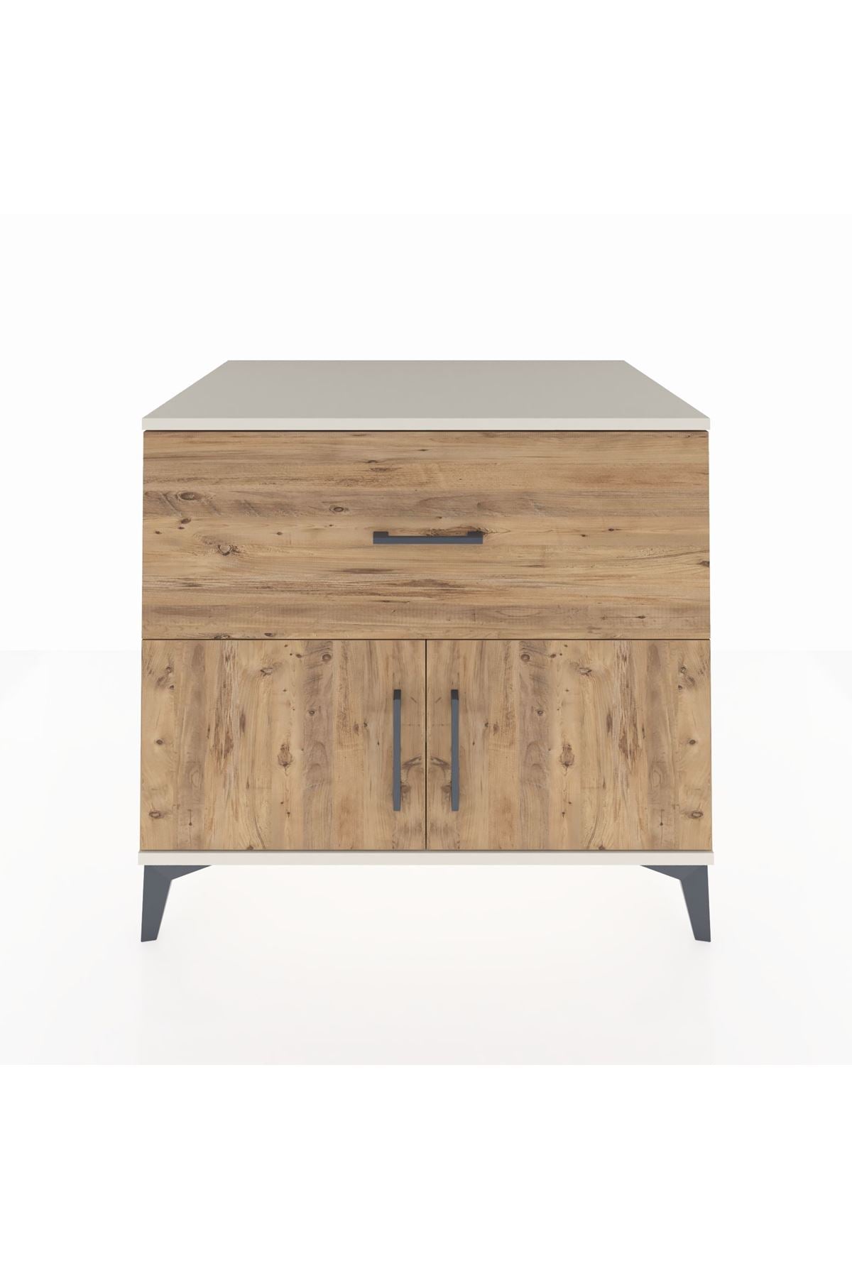 Kronos Şifonyer Tek Raflı Tek Çekmeceli 2 Kapaklı 88x59x80 - S69M021V3C