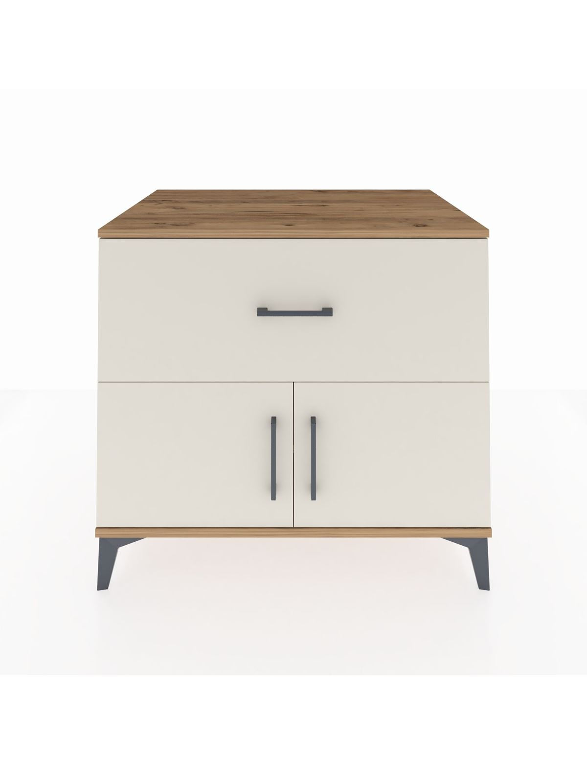 Kronos Şifonyer Tek Raflı Tek Çekmeceli 2 Kapaklı 88x59x80 Çam-Aytaşı