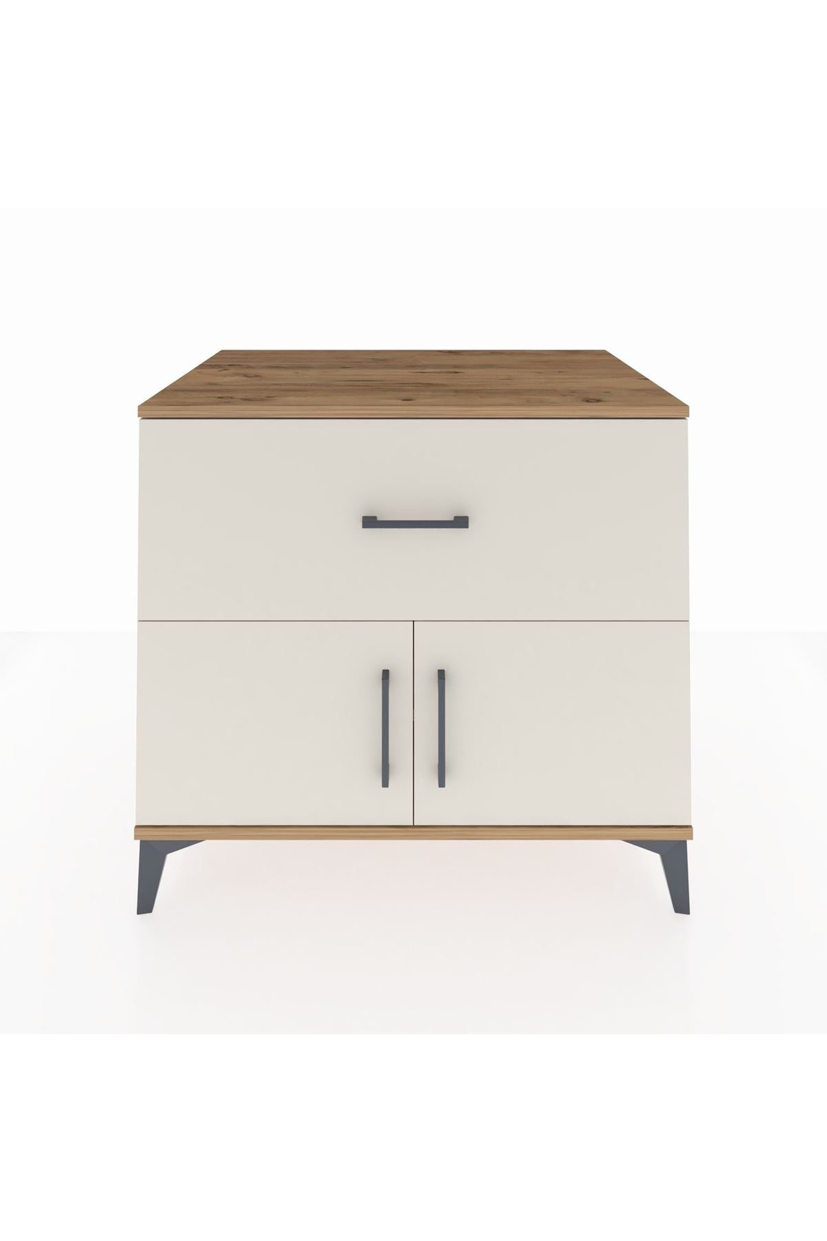 Kronos Şifonyer Tek Raflı Tek Çekmeceli 2 Kapaklı 88x59x80 Çam-Aytaşı