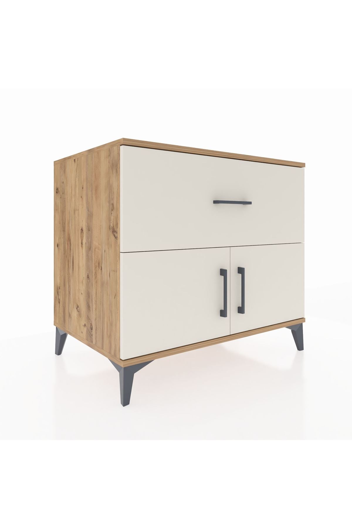 Kronos Şifonyer Tek Raflı Tek Çekmeceli 2 Kapaklı 88x59x80 - S69M021V7C