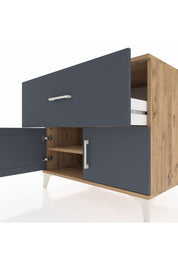 Kronos Şifonyer Tek Raflı Tek Çekmeceli 2 Kapaklı 88x59x80 - S69M021V8C