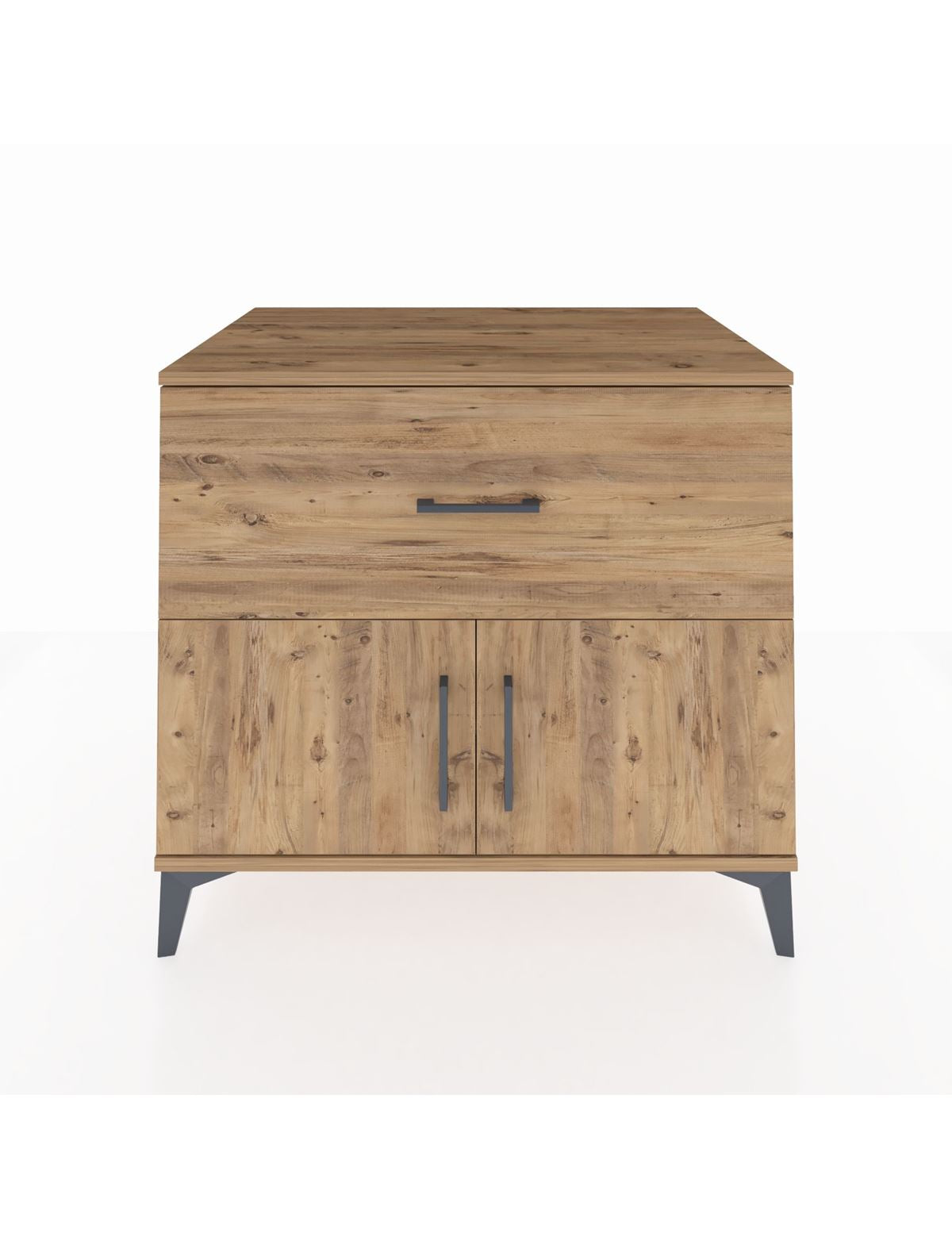 Kronos Şifonyer Tek Raflı Tek Çekmeceli 2 Kapaklı 88x59x80 Çam-Çam