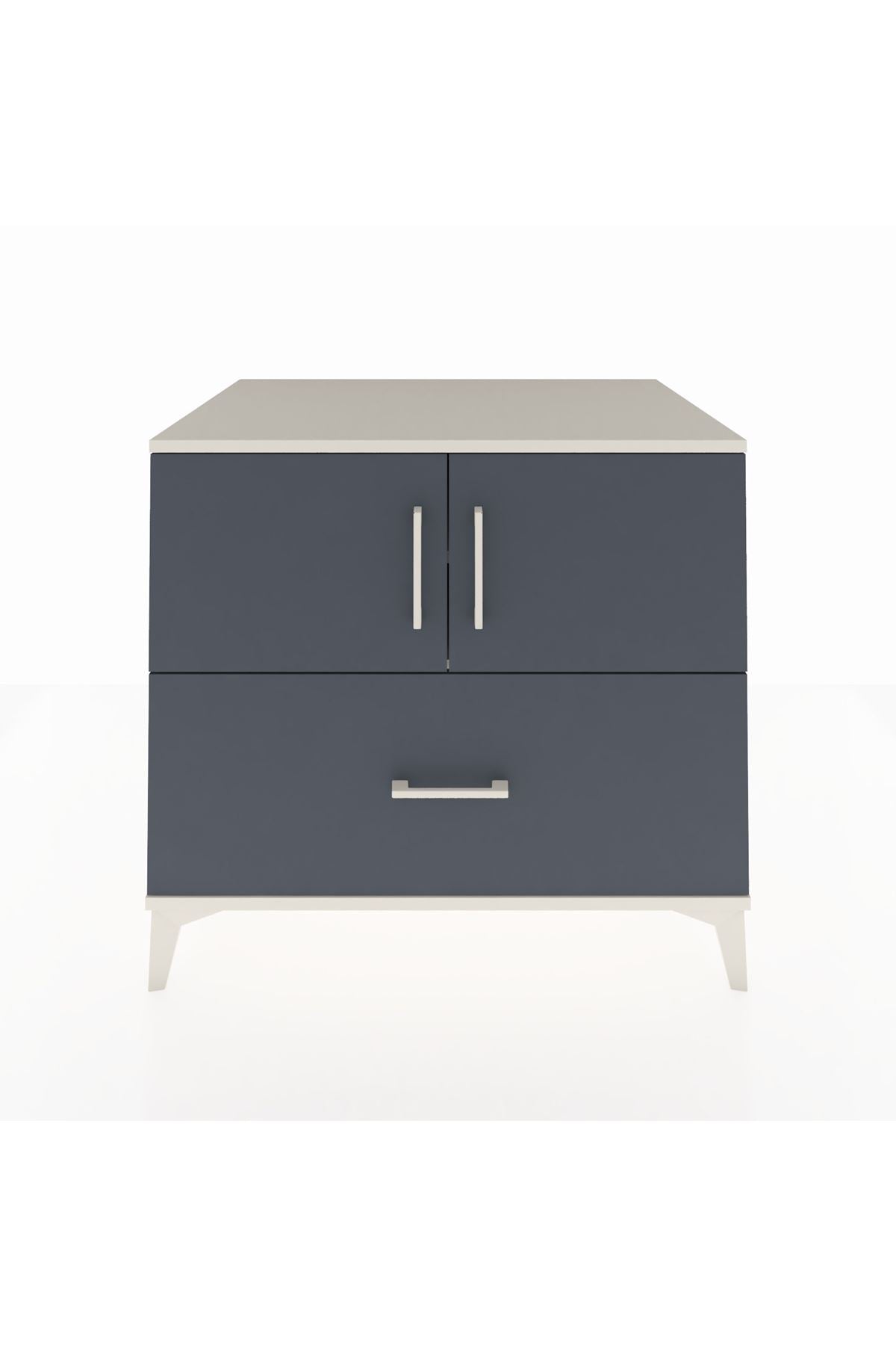 Kronos Şifonyer 2 Raflı Tek Çekmeceli 2 Kapaklı 88x59x80 Aytaşı-Antrasit