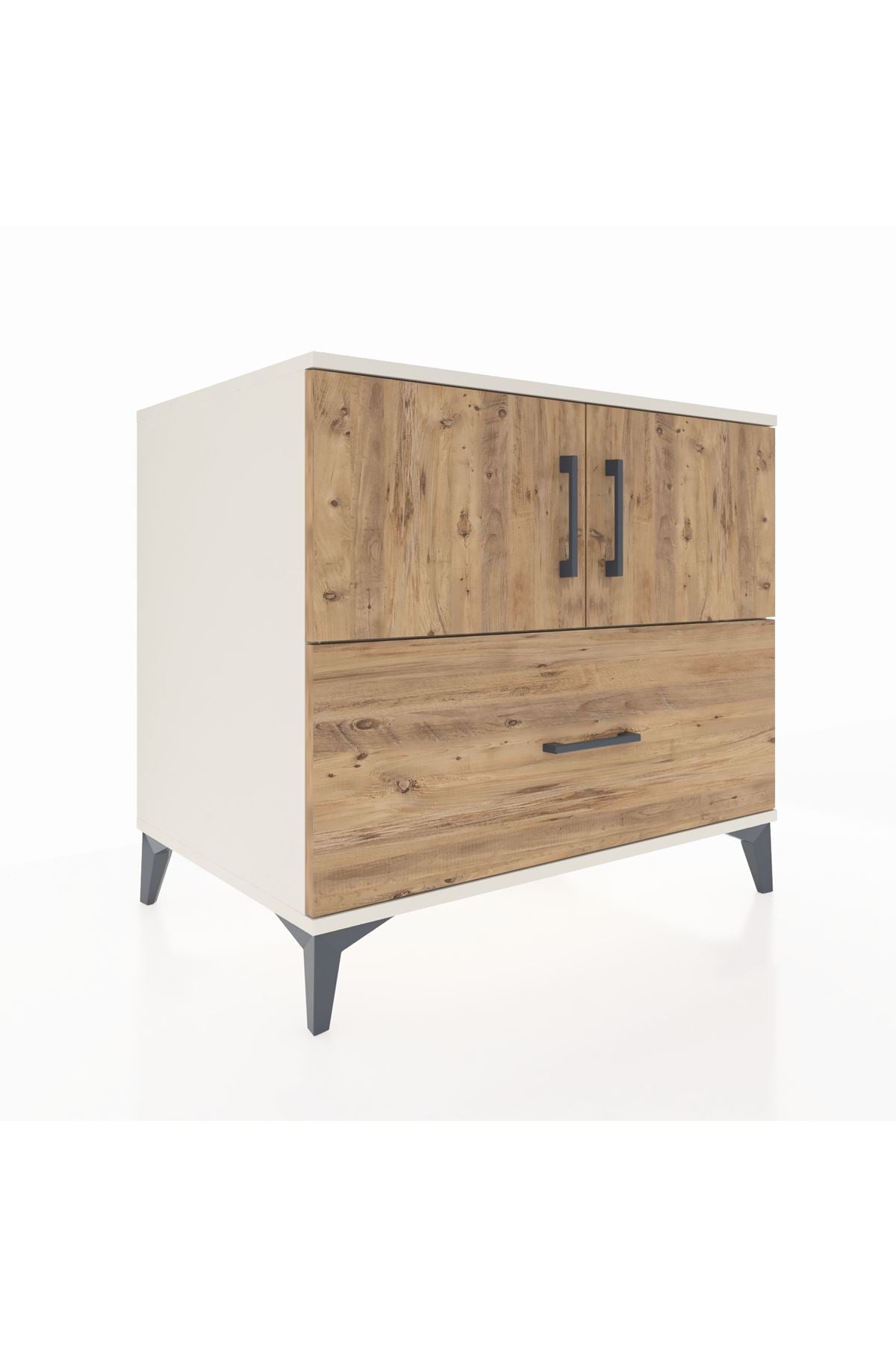 Kronos Şifonyer 2 Raflı Tek Çekmeceli 2 Kapaklı 88x59x80 Aytaşı-Çam