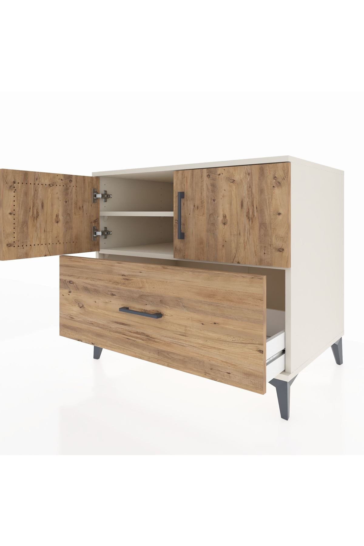 Kronos Şifonyer 2 Raflı Tek Çekmeceli 2 Kapaklı 88x59x80 Aytaşı-Çam