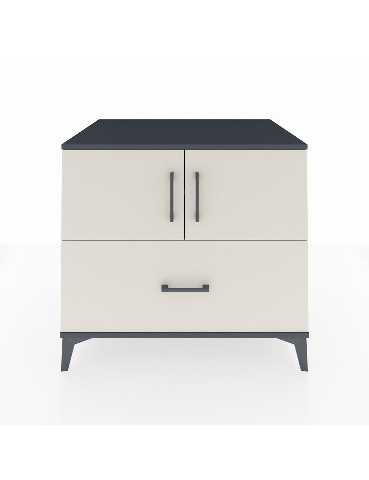 Kronos Şifonyer 2 Raflı Tek Çekmeceli 2 Kapaklı 88x59x80 Antrasit-Aytaşı