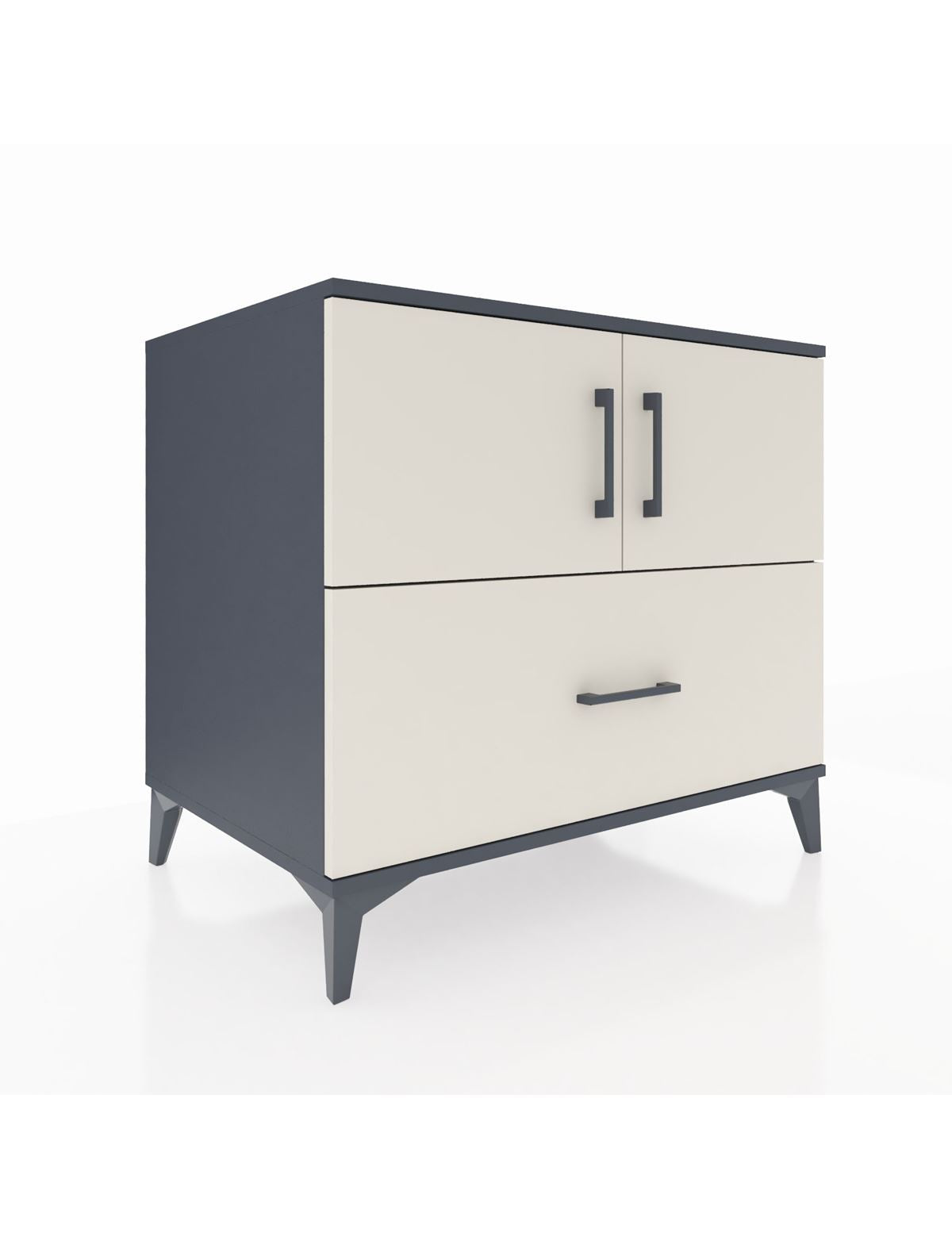 Kronos Şifonyer 2 Raflı Tek Çekmeceli 2 Kapaklı 88x59x80 Antrasit-Aytaşı