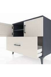 Kronos Şifonyer 2 Raflı Tek Çekmeceli 2 Kapaklı 88x59x80 Antrasit-Aytaşı