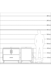 Kronos Şifonyer 2 Raflı Tek Çekmeceli 2 Kapaklı 88x59x80 Antrasit-Aytaşı