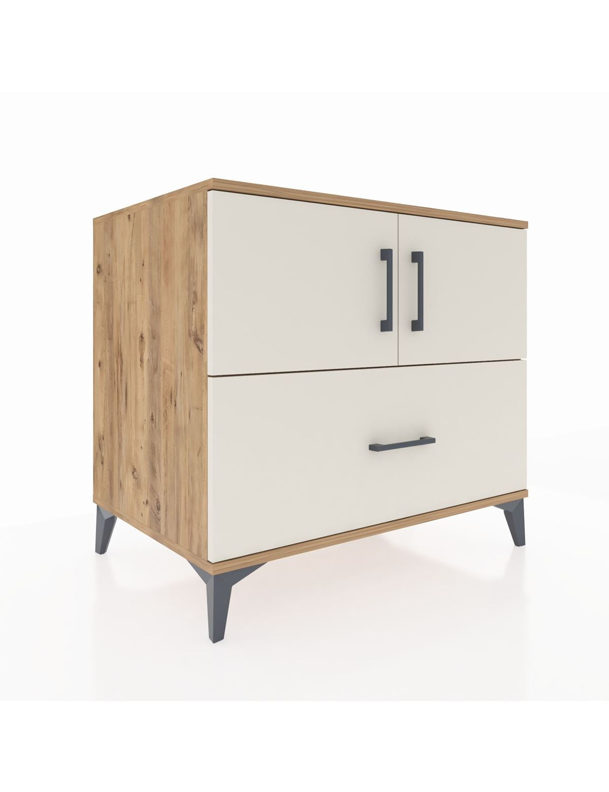 Kronos Şifonyer 2 Raflı Tek Çekmeceli 2 Kapaklı 88x59x80 Çam-Aytaşı