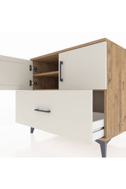 Kronos Şifonyer 2 Raflı Tek Çekmeceli 2 Kapaklı 88x59x80 Çam-Aytaşı