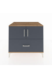 Kronos Şifonyer 2 Raflı Tek Çekmeceli 2 Kapaklı 88x59x80 Çam-Antrasit