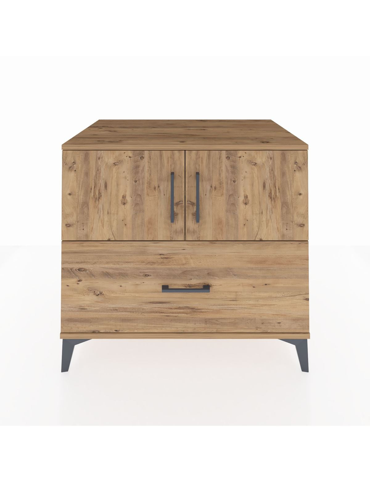 Kronos Şifonyer 2 Raflı Tek Çekmeceli 2 Kapaklı 88x59x80 Çam-Çam