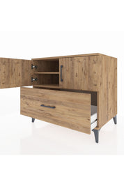Kronos Şifonyer 2 Raflı Tek Çekmeceli 2 Kapaklı 88x59x80 Çam-Çam