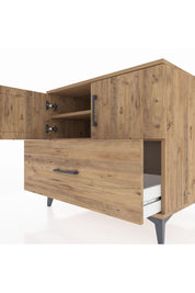 Kronos Şifonyer 2 Raflı Tek Çekmeceli 2 Kapaklı 88x59x80 Çam-Çam