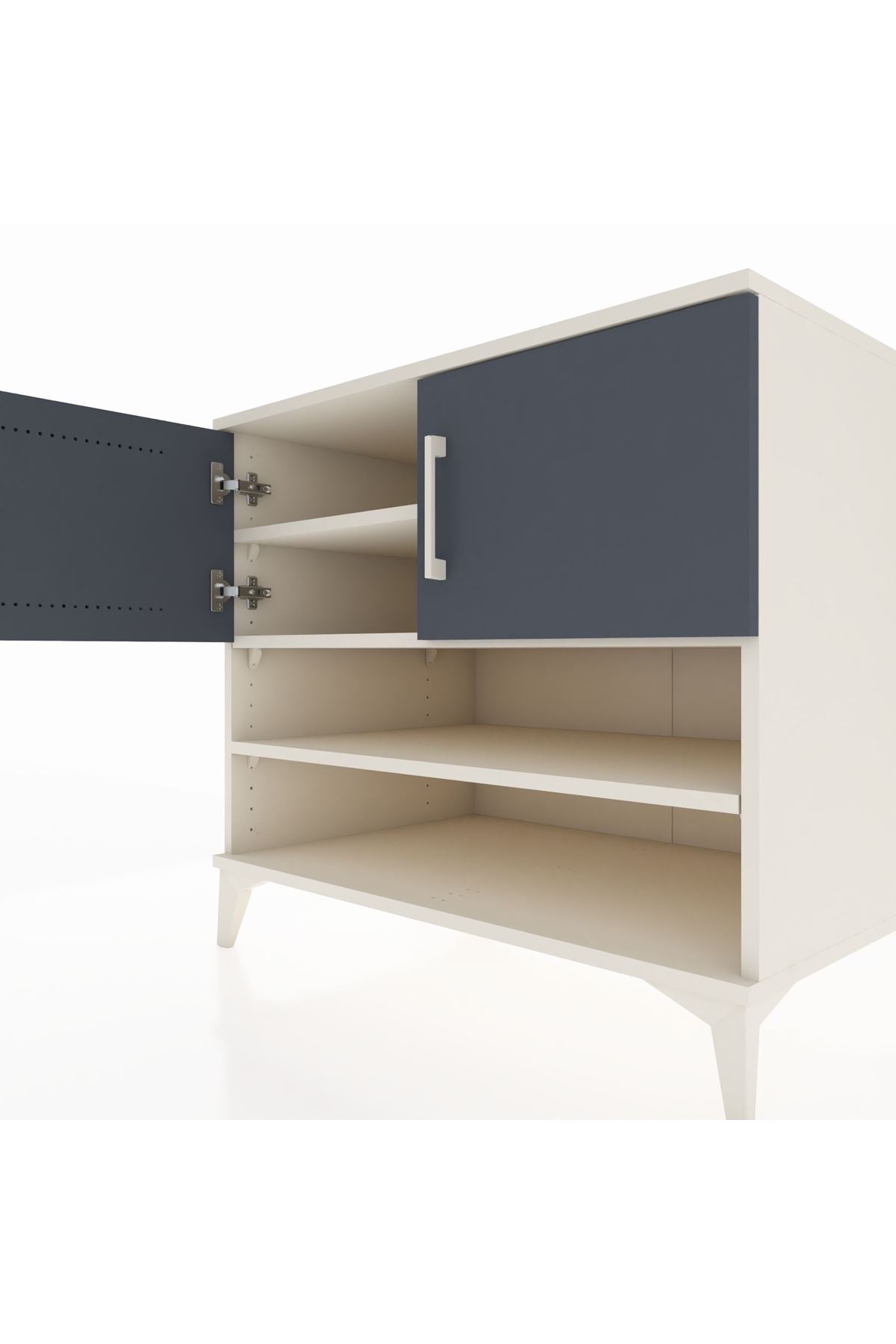 Kronos Şifonyer 3 Raflı 2 Kapaklı 88x59x80 Aytaşı-Antrasit